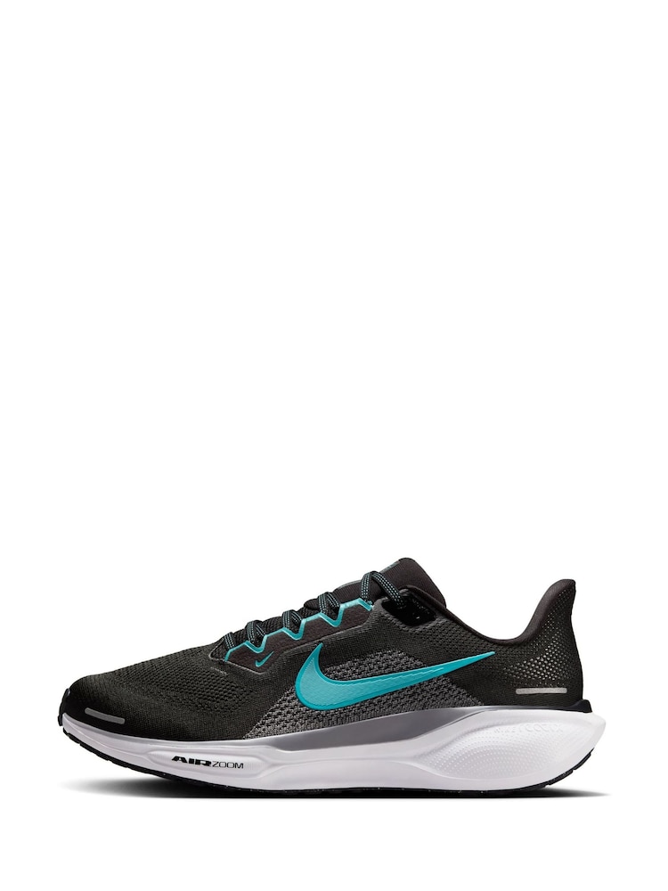 Nike Black/Teal Pegasus 41 Road Running Trainers - Image 2 of 11