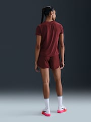 Nike Dark Team Red One Swoosh Dri-FIT Short Sleeve Running Top - Image 2 of 5