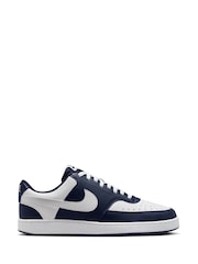 Nike Midnight Navy White Court Vision Low Trainers - Image 1 of 4