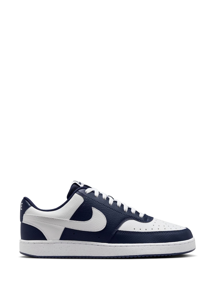 Nike Midnight Navy White Court Vision Low Trainers - Image 1 of 4
