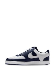 Nike Midnight Navy White Court Vision Low Trainers - Image 2 of 4