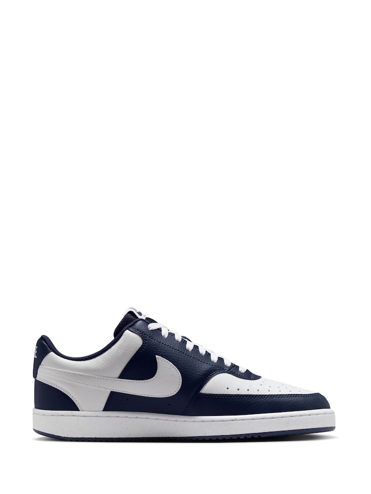 Midnight Navy White - Nike Court Vision Low Trainers - Image 3 of 4