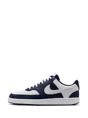 Nike Midnight Navy White Court Vision Low Trainers - Image 4 of 4
