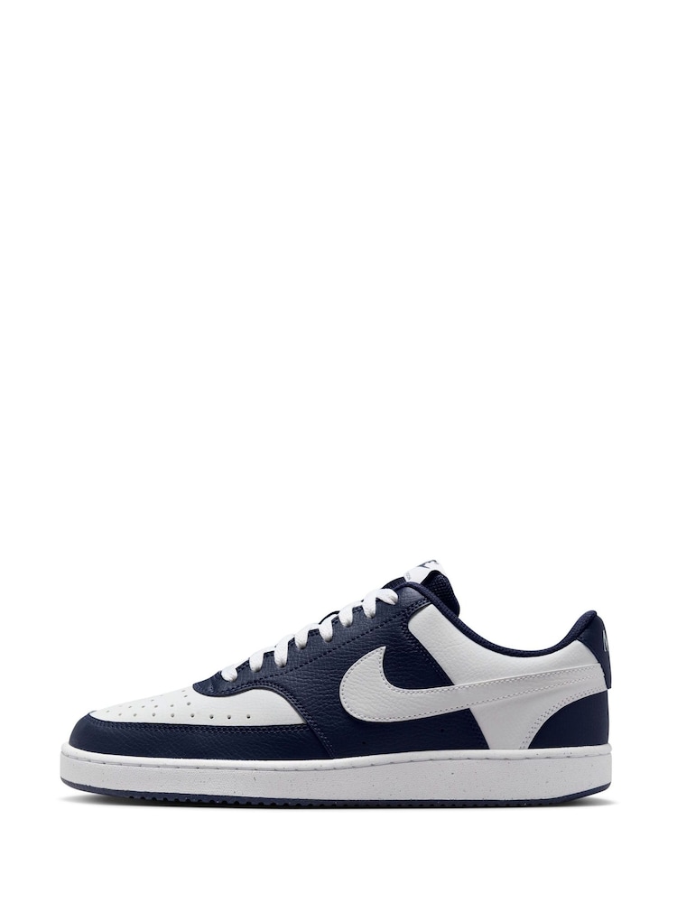 Nike Midnight Navy White Court Vision Low Trainers - Image 4 of 4