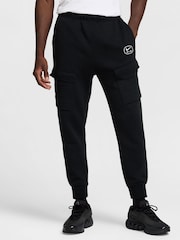 Nike Black Sportswear Air Fleece Cargo Joggers - Image 1 of 7