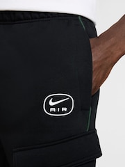 Nike Black Sportswear Air Fleece Cargo Joggers - Image 4 of 7