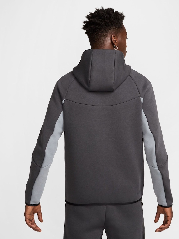 Антрацит/Серый - Толстовка Nike Tech Fleece Zip-Up Hoodie - Изображение 2 из 11