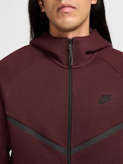 Burgundy Crush - Nike Tech Fleece Zip Up Huvtröja - Bild 4 av 11
