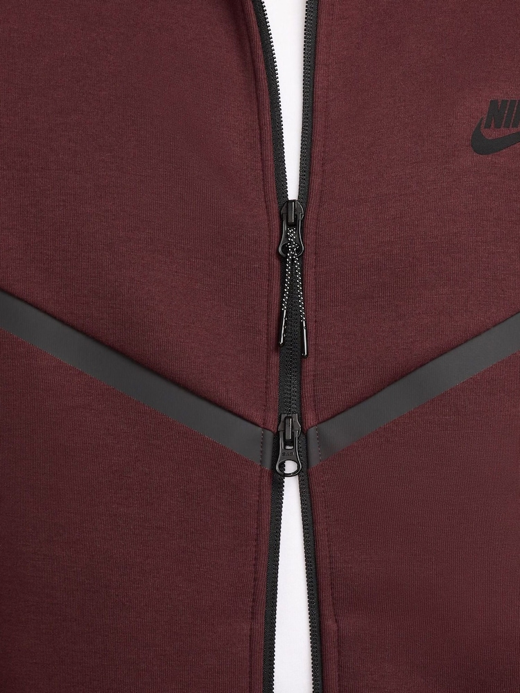 Nike Burgundy Crush Tech Fleece Zip-Up Hoodie - Image 5 of 11