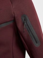 Burgundy Crush - Nike Tech Fleece Zip Up Huvtröja - Bild 7 av 11
