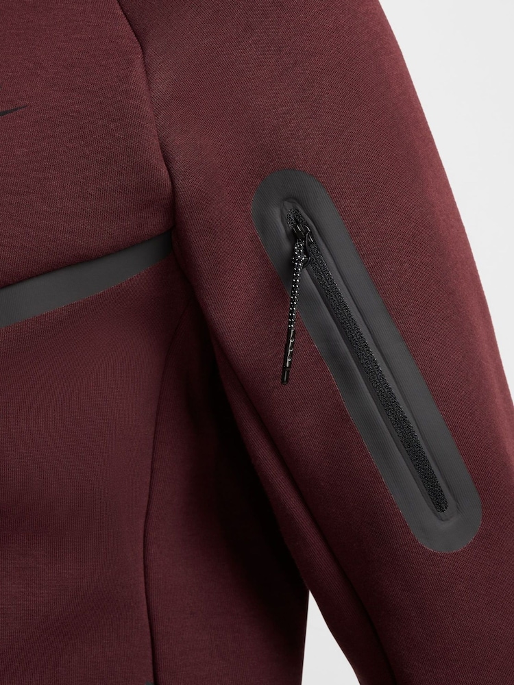 Nike Burgundy Crush Tech Fleece Zip-Up Hoodie - Image 7 of 11