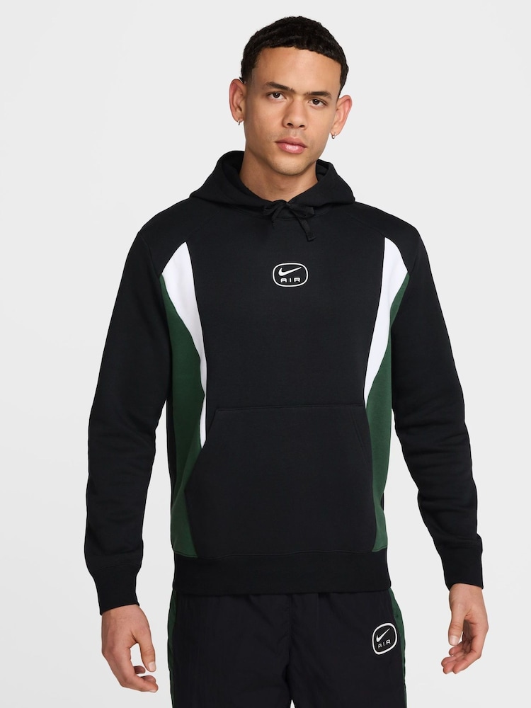 Nike Black Yellow Air Fleece Pullover Hoodie - Image 1 of 7