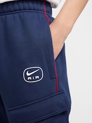 Nike Comet Blue Sportswear Air Fleece Cargo Joggers - Image 4 of 7