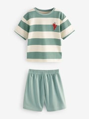 Red/Green Stripe with westen print Short Pyjamas 3 Pack (9mths-8yrs) - Image 7 of 11