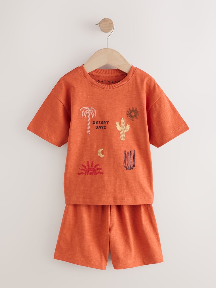 Green/Orange 100% Cotton Short Pyjamas 2 Pack (9mths-12yrs) - Image 3 of 5
