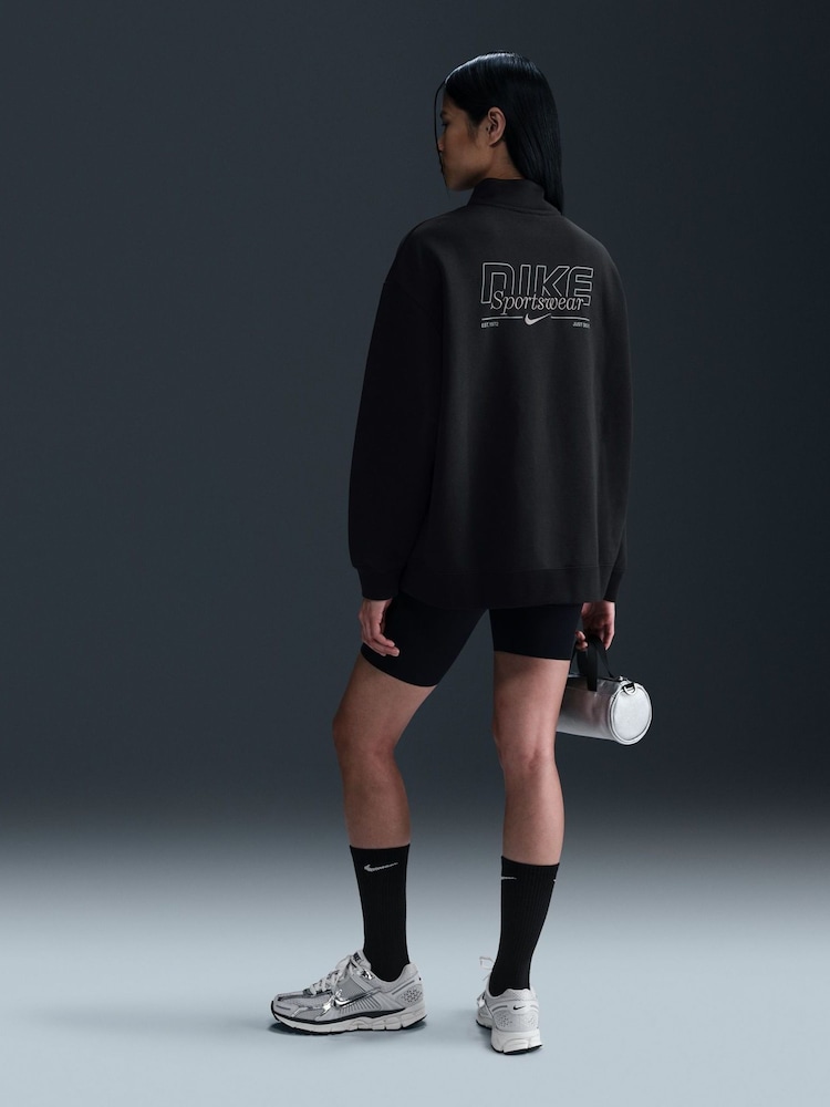 Negro - Sudadera deportiva con cremallera corta de Nike - Imagen 2 de 4
