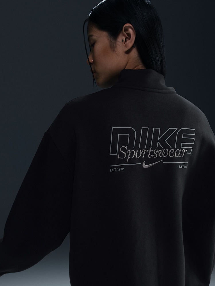 Negro - Sudadera deportiva con cremallera corta de Nike - Imagen 4 de 4