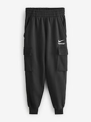 Nike Black Sport Inspired Fleece Cargo Joggers - Image 9 of 10