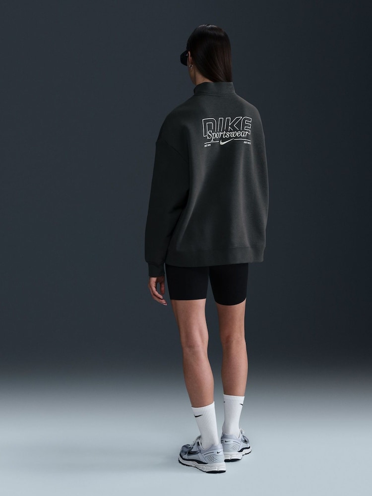 Antracita - Sudadera deportiva con cremallera corta de Nike - Imagen 2 de 5