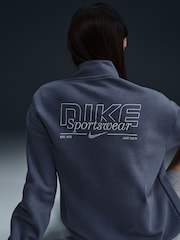 Azul difuminado - Sudadera deportiva con cremallera corta de Nike - Imagen 4 de 5