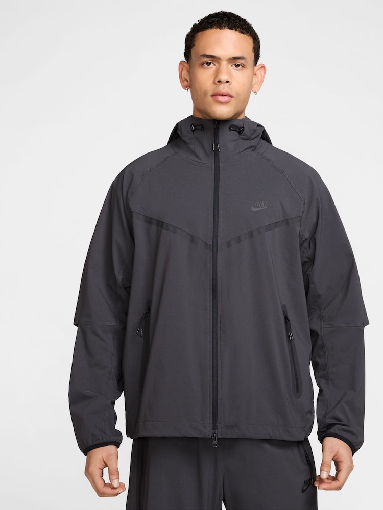 Антрацит - флисовая толстовка на молнии Nike Obsiian Tech - Image 1 of 8