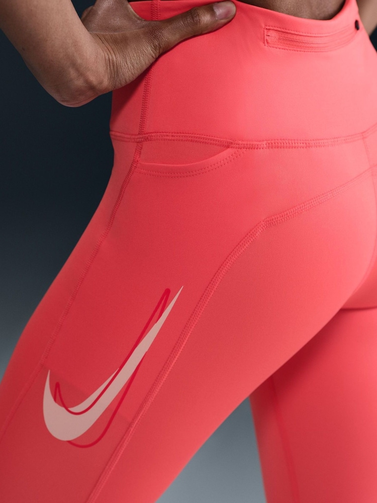 Ember Red - Nike Fast Mid Rise 7/8 Leggings - Image 5 of 6