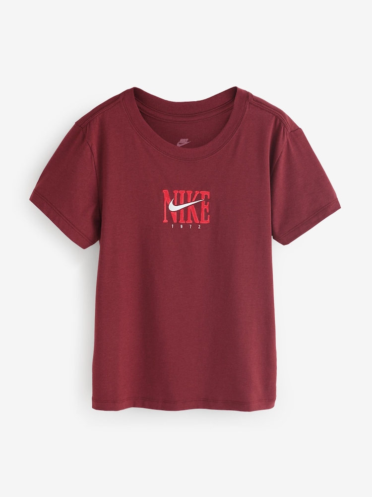 Nike Dark Team Red Sportswear Short Sleeve Slim Fit T-Shirt - Image 1 of 1