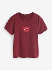 Nike Dark Team Red Sportswear Short Sleeve Slim Fit T-Shirt - Image 4 of 4