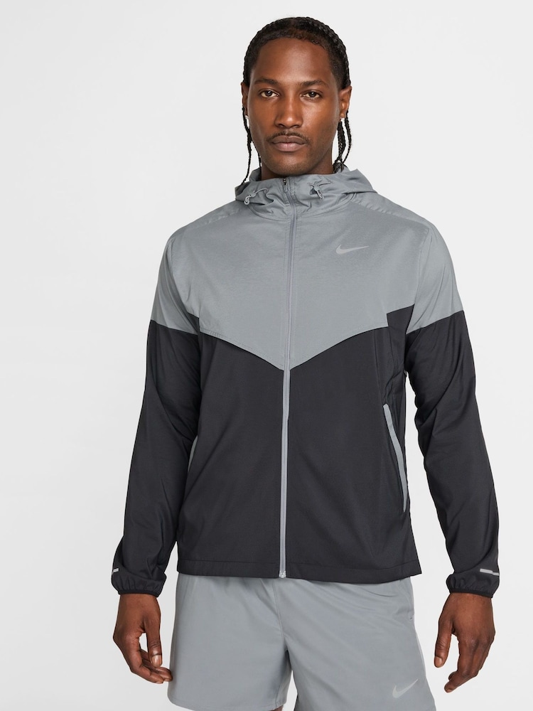 Nike Smoke Grey Lighweight Windrunner Running Jacket - Image 1 of 6 Nike Smoke Grey Lighweight Windrunner Running Jacket - Image 1 of 6