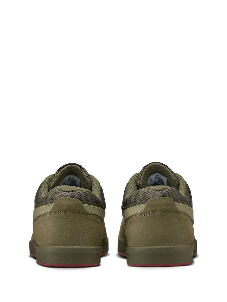 Nike Olive Green Fokus Low Suede Trainers - Image 5 of 8