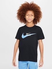 Nike Black Sports Inpsired Graphic 100% Cotton T-Shirt - Image 1 of 6