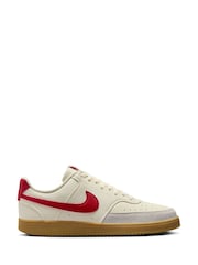 Nike Grey Red Court Vision Low Trainers - Image 1 of 10
