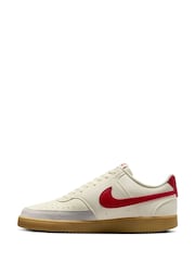 Nike Grey Red Court Vision Low Trainers - Image 4 of 10