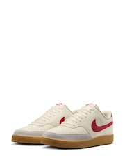 Nike Grey Red Court Vision Low Trainers - Image 5 of 10
