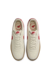 Nike Grey Red Court Vision Low Trainers - Image 7 of 10