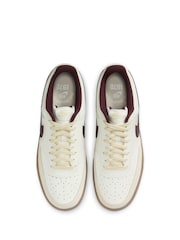 Nike White/Brown Court Vision Low Trainers - Image 1 of 10