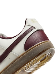 Nike White/Brown Court Vision Low Trainers - Image 4 of 10