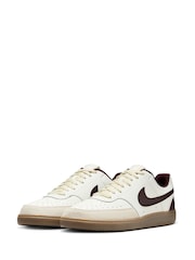Nike White/Brown Court Vision Low Trainers - Image 6 of 10