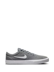 Nike Grey/White Charge Suede Low Trainers - Image 1 of 8