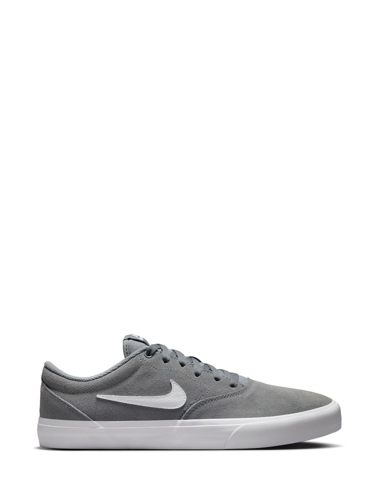 Nike Grey/White Charge Suede Low Trainers - Image 1 of 8