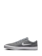 Nike Grey/White Charge Suede Low Trainers - Image 2 of 8
