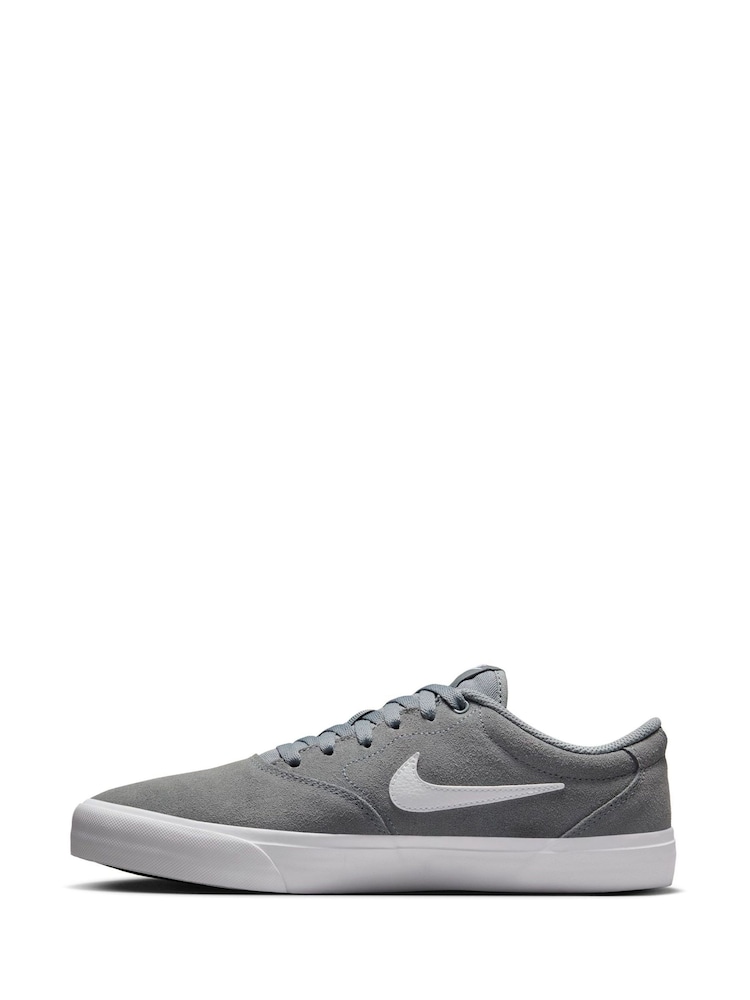 Nike Grey/White Charge Suede Low Trainers - Image 2 of 8