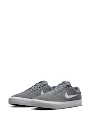 Nike Grey/White Charge Suede Low Trainers - Image 3 of 8