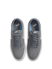 Nike Grey/White Charge Suede Low Trainers - Image 4 of 8