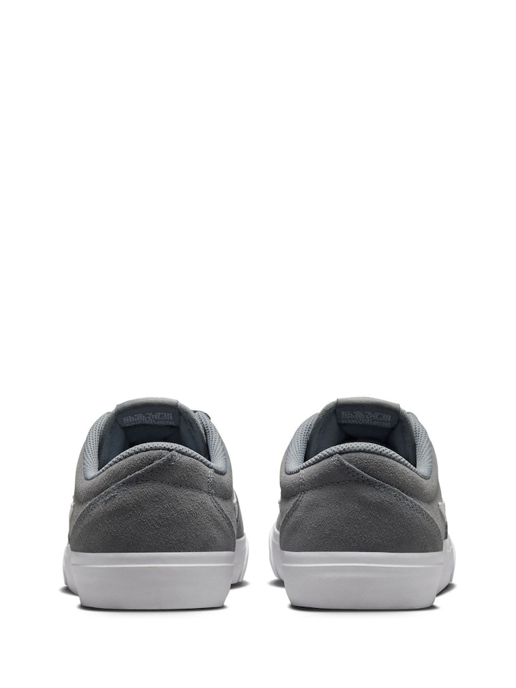 Nike Grey/White Charge Suede Low Trainers - Image 5 of 8