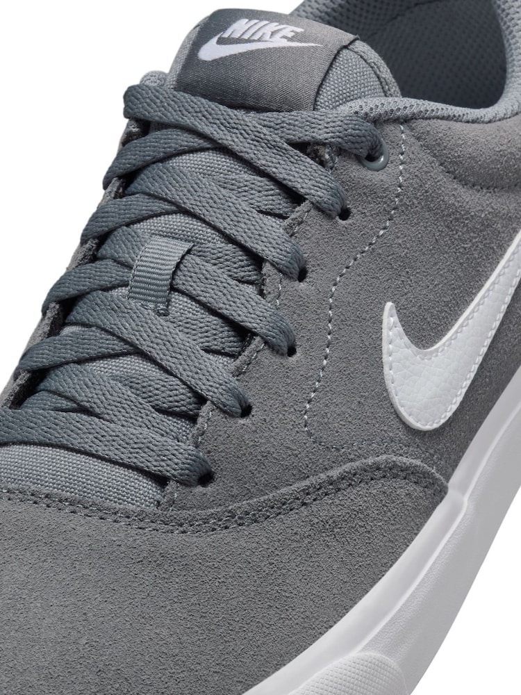 Nike Grey/White Charge Suede Low Trainers - Image 7 of 8