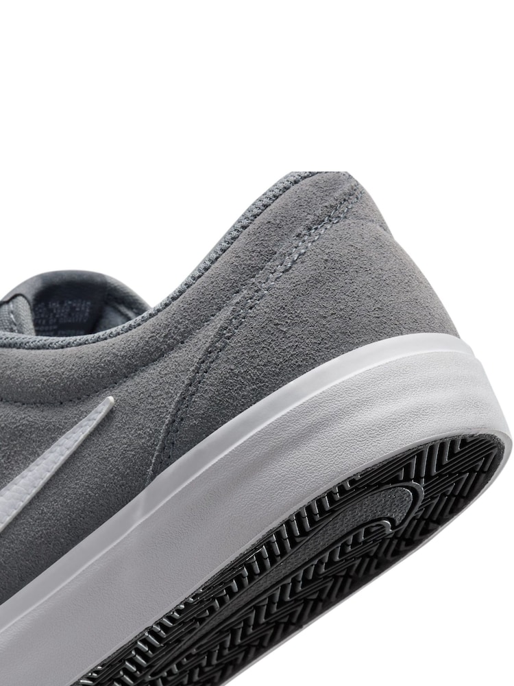 Nike Grey/White Charge Suede Low Trainers - Image 8 of 8