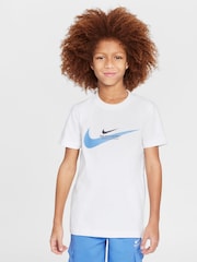 Nike White Sports Inpsired Graphic 100% Cotton T-Shirt - Image 1 of 5