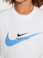 Nike White Sports Inpsired Graphic 100% Cotton T-Shirt - Image 5 of 5