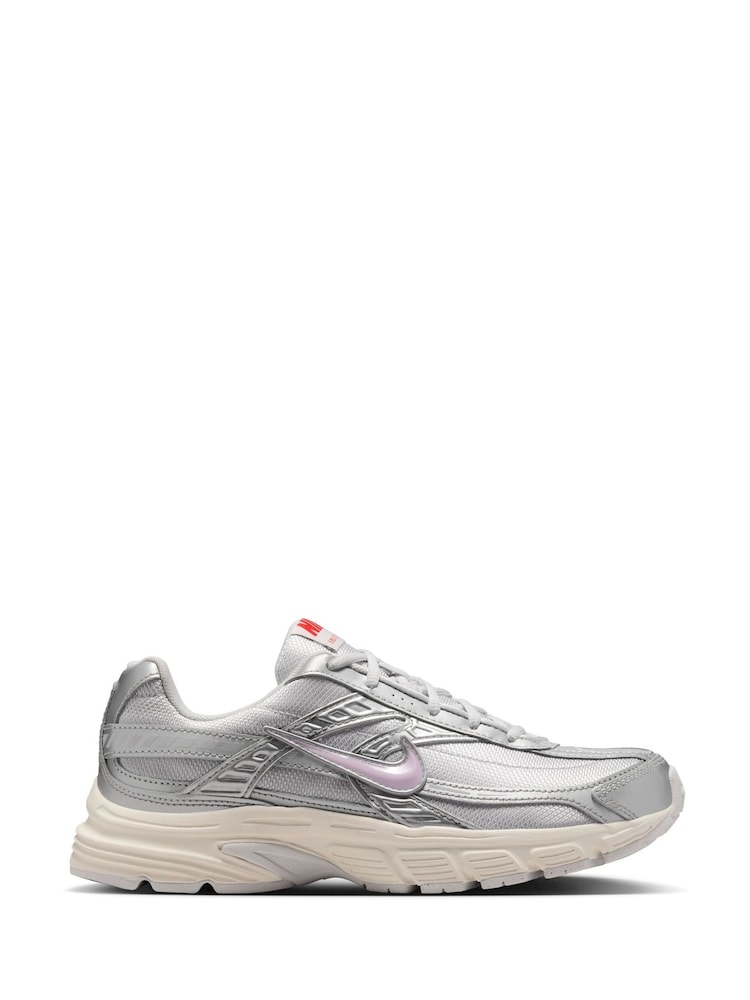 Nike Grey/Pink Initiator Retro Runner Trainers - Image 1 of 10